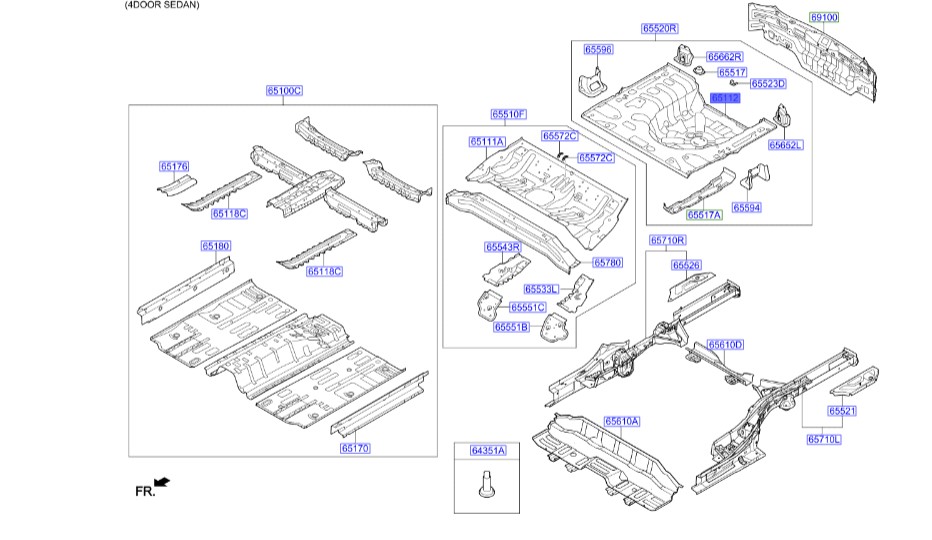سینی کف صندوق عقب سراتو 2014 | Hyundai/KIA Genuine Parts | سراتو YD مدل 2014 تا 2018  65513A7200
