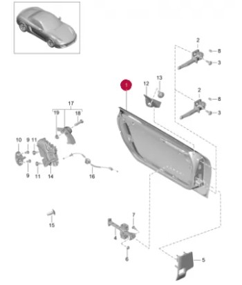 درب سمت چپ پورشه باکستر اورجینال