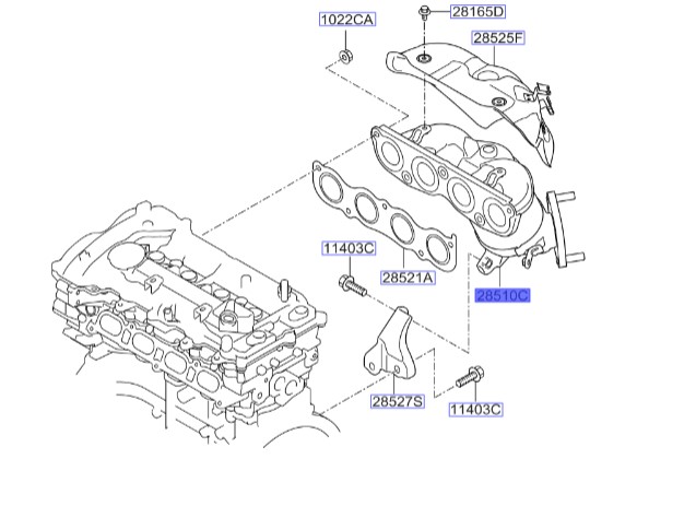 کاتالیزور / منیفولد دود سراتو | منیفولد کاتالیزوری اگزوز | Hyundai/KIA Genuine Parts – MOBIS | 285102EHD0