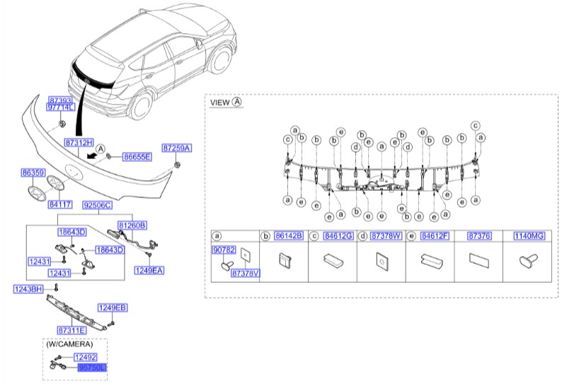 دوربین دنده عقب هیوندای سانتافه  Hyundai/KIA Genuine Parts – MOBIS     957602W640
