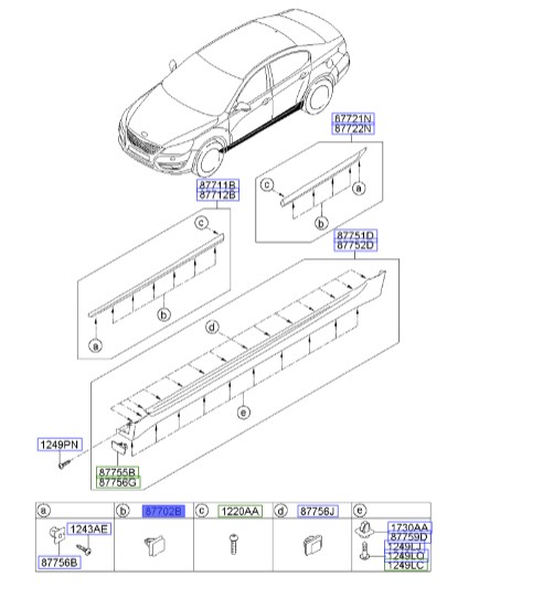 خار گارنیش در عقب و جلو سراتو 2007 | Hyundai/KIA Genuine Parts – MOBIS | سراتو LD مدل 2007 تا 2009