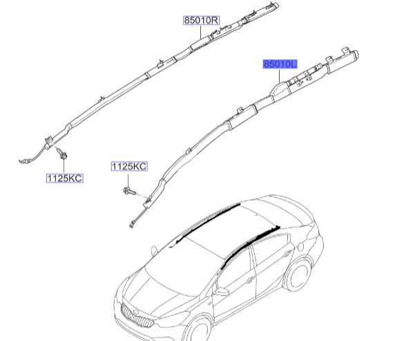 ایربگ سقف چپ سراتو 2014 کوپه | Hyundai/KIA Genuine Parts – MOBIS | سراتو YD کوپه مدلهای 2014 تا 2018  85010A7200