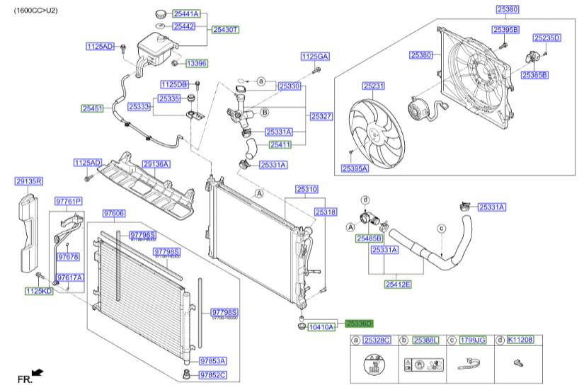 پایه نگهدارنده پایین رادیاتور سوناتا_Hyundai/KIA Genuine Parts – MOBIS   LF  25336C1000 
