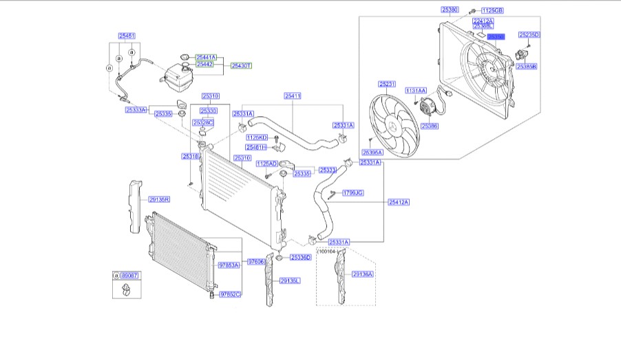 قاب فن رادیاتور IX35 هیوندای Genuine Parts | 253502S500