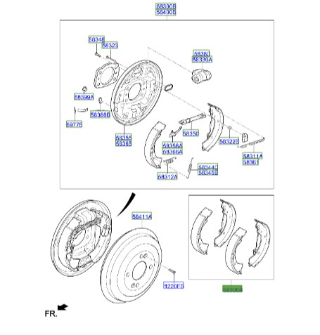 لنت ترمز دستی اکسنت  Hyundai/KIA Genuine Parts – MOBIS    583053XA00 