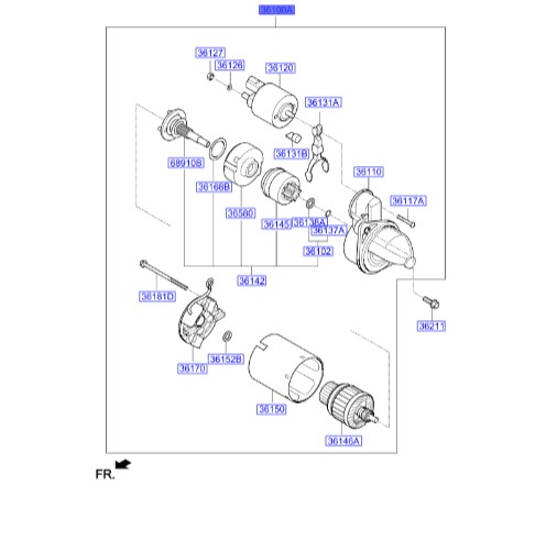 استارت کامل توسان | Hyundai Genuine Parts | 361002E200