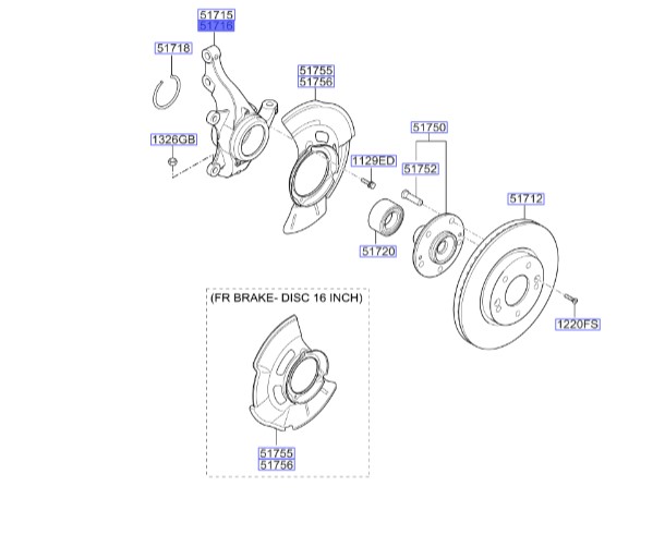 سگدست جلو راست سراتو 2014 | Hyundai/KIA Genuine Parts | سراتو YD مدل 2014 تا 2018  51716A7000