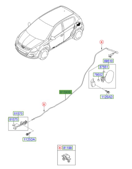 سیم درب باک Hyundai/KIA Genuine Parts – MOBIS  I20  815901J000