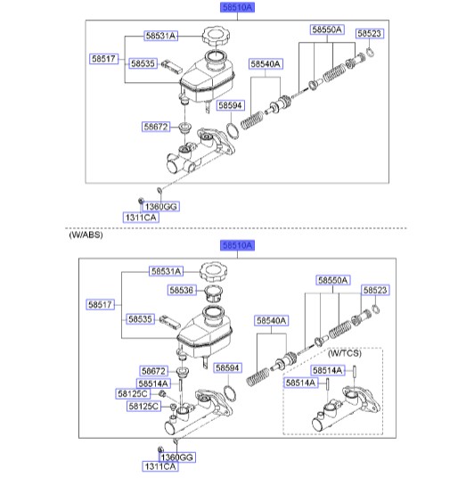 پمپ ترمز سراتو 2008 | Genuine Parts | سراتو 2008  585102F701