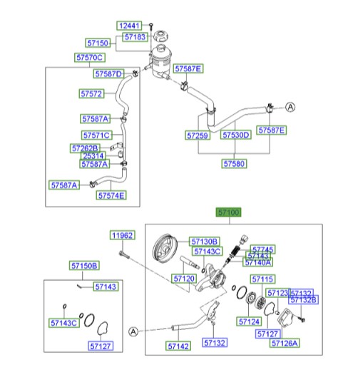 پمپ هیدرولیک هیوندای توسان  Hyundai/KIA Genuine Parts – MOBIS    571003L000