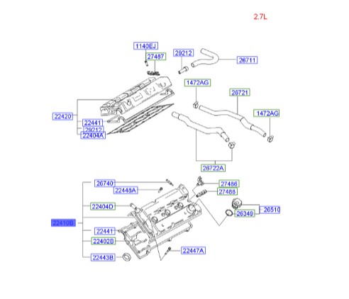 درب سوپاپ چپ کوپه Hyundai/KIA Genuine Parts – MOBIS   2241037112