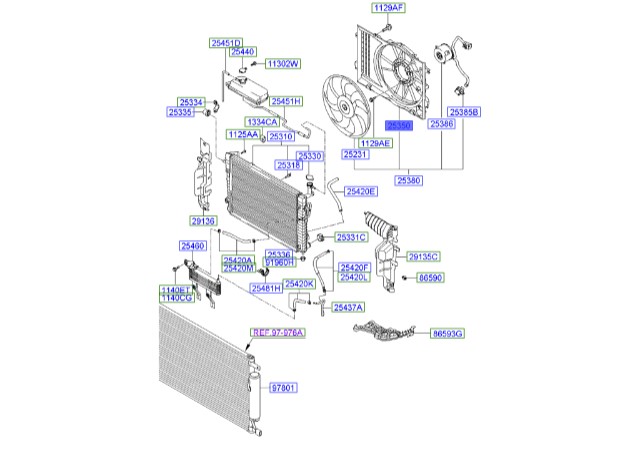 قاب فن رادیاتور توسان هیوندای Genuine Parts | 253500L000