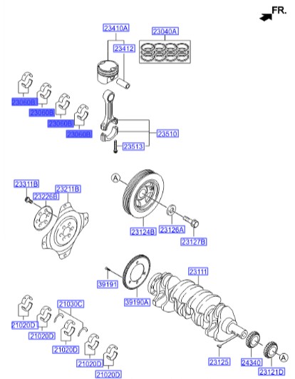 یاتاقان متحرک هیوندای IX35 سوناتا  Hyundai/KIA Genuine Parts – MOBIS   230602G430