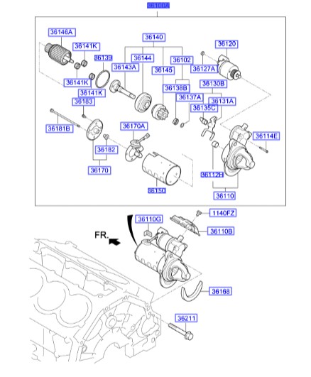 استارت جنسیس  Hyundai/KIA Genuine Parts – MOBIS  361003C240