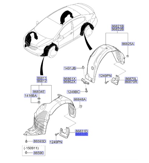گل پخش کن جلو راست سراتو YD | 86832A7000 | Hyundai/KIA Genuine Parts – MOBIS