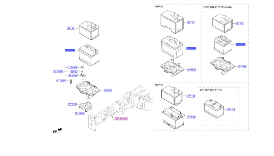 باتری توسان 2016 هیوندای Genuine Parts | 371102V480