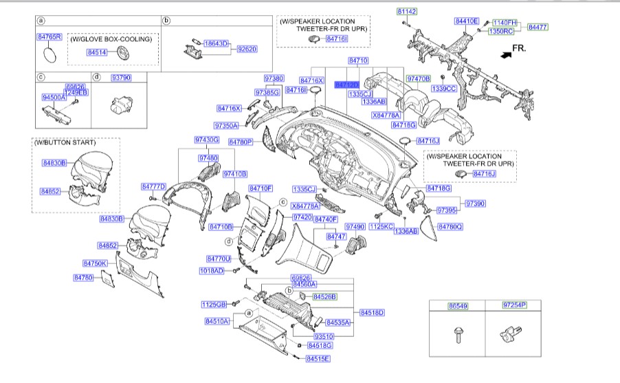 پد ضربه گیر داشبورد سراتو 2014 | Hyundai/KIA Genuine Parts | سراتو YD مدل 2014 تا 2018  84718A7000