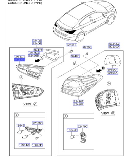 چراغ عقب چپ سراتو 2015 | Hyundai/KIA Genuine Parts | سراتو YD مدل 2014 تا 2018