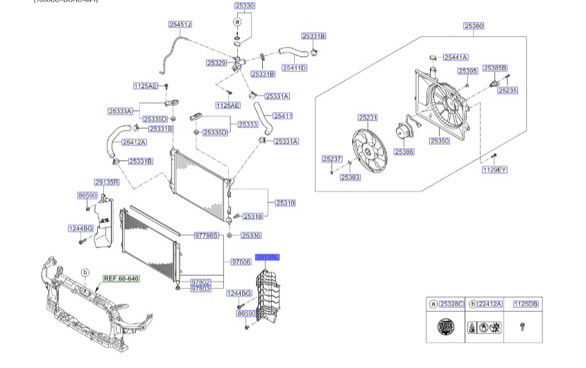 بادگیر رادیاتور چپ سراتو 2015 | 29136A7500 | Hyundai/KIA Genuine Parts – MOBIS