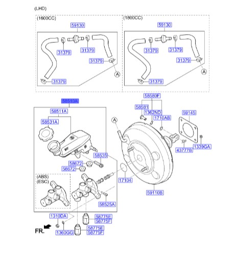 سیلندر ترمز هیوندای النترا  Hyundai/KIA Genuine Parts – MOBIS   585103X200