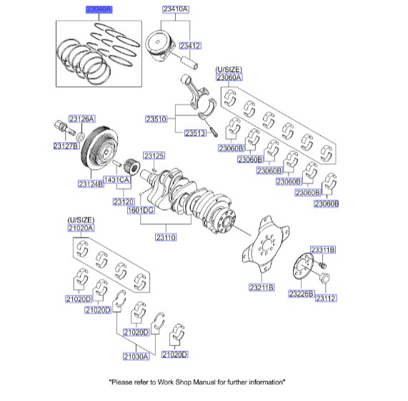 رینگ پیستون سایز 25 اپتیما  | Hyundai/KIA Genuine Parts | اپتیما MG  – کارنز UN – اسپورتیج KM  – توسان JM  – کوپه FX یا GK  – سانتافه CM 