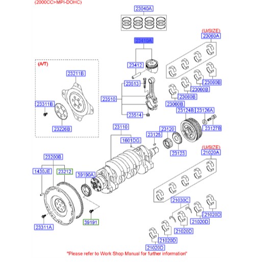 پیستون آوانته  Hyundai/KIA Genuine Parts – MOBIS   2341023951 