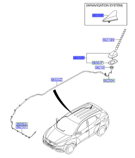 آنتن کوسه ای توسان  Hyundai/KIA Genuine Parts – MOBIS    962102S900PKW