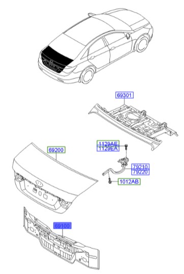 سینی بدنه عقب سوناتا_Hyundai/KIA Genuine Parts – MOBIS    YF 691003S000 
