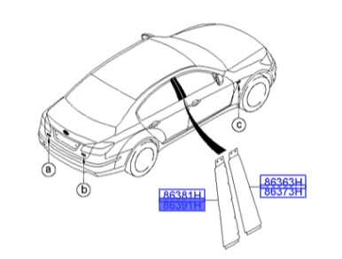 برچسب درب عقب جنسیس Hyundai/KIA Genuine Parts – MOBIS   863913M000 
