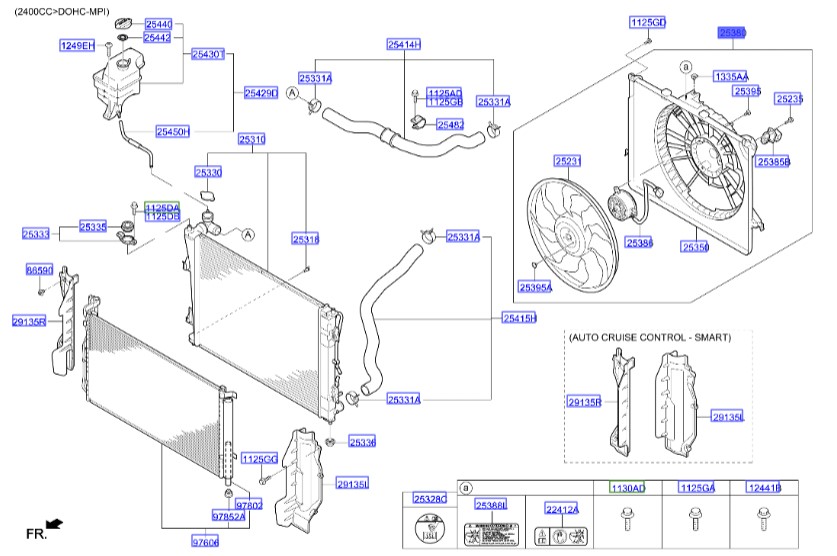فن کامل رادیاتور آزرا  Hyundai/KIA Genuine Parts – MOBIS   253803R200 