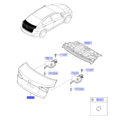 درب صندوق عقب کیا سراتو ۲۰۱۴ | Hyundai/KIA Genuine Parts | سراتو YD مدل ۲۰۱۴ تا ۲۰۱۸  69200A7000