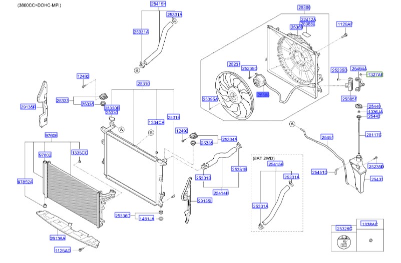 موتور فن اصلی هیوندای جنسیس   Hyundai/KIA Genuine Parts – MOBIS  253863M250
