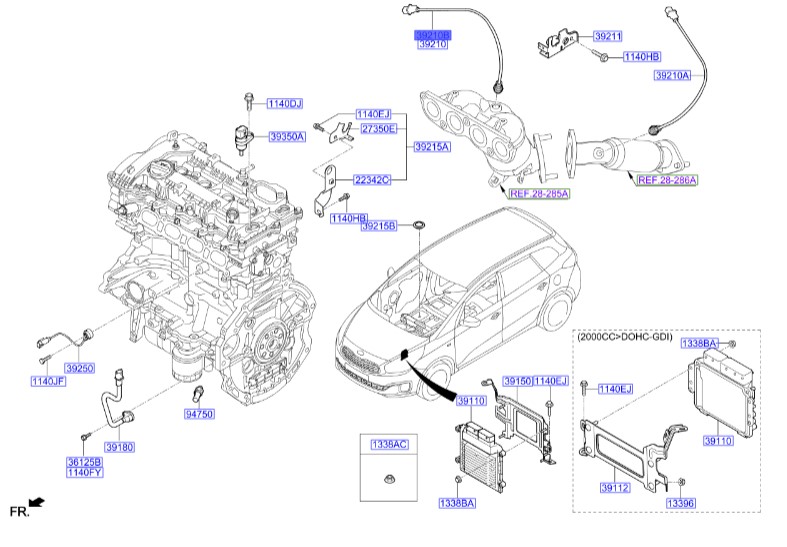 سنسور اکسیژن جلو سراتو  | Hyundai/KIA Genuine Parts | سراتو  – اپتیما  – النترا  – سوناتا– توسان 392102E101