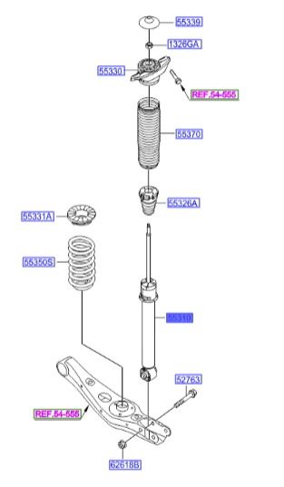 کمک عقب توسان  Hyundai/KIA Genuine Parts – MOBIS  55311D7000 