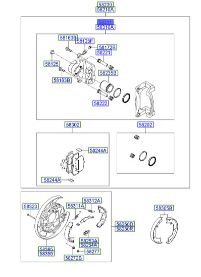 سیلندر ترمز عقب راست هیوندای آزرا  Hyundai/KIA Genuine Parts – MOBIS    583113KA02