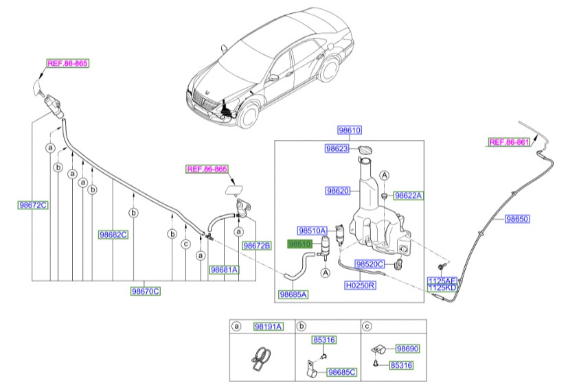 پمپ چراغ شور جنسیس  Hyundai/KIA Genuine Parts – MOBIS  985103M500