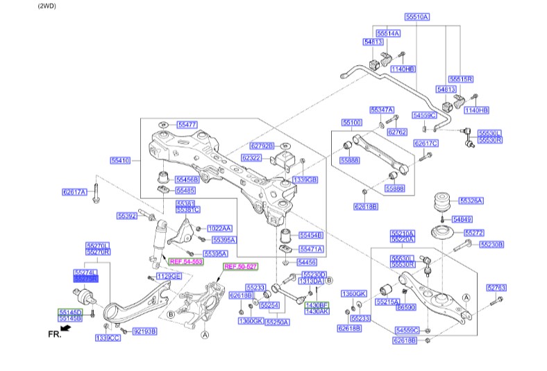 بوش مندل عقب راست گوشواره ای Hyundai/KIA Genuine Parts – MOBIS  IX35  552752W000 