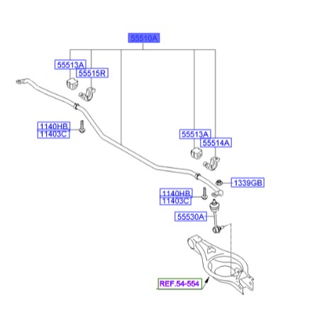 میل موجگیر عقب هیوندای جنسیس  Hyundai/KIA Genuine Parts – MOBIS   555103M351
