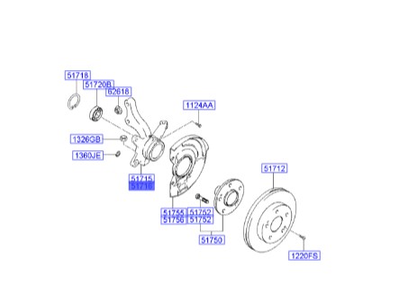 سگدست جلو راست هیوندای کوپه  517162C300
