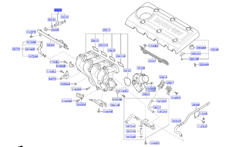 سوزن انژکتور سراتو | Genuine Parts | سراتو TD و کوپه-توسان 353102G100