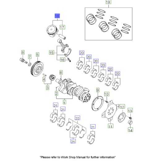 پیستون و گژن پین اپتیما 2008 | Hyundai/KIA Genuine Parts | اپتیما MG مدل 2009 و 2010 – کارنز UN مدل 2008 تا 2013 – سانتافه CM مدل 2008 تا 2013