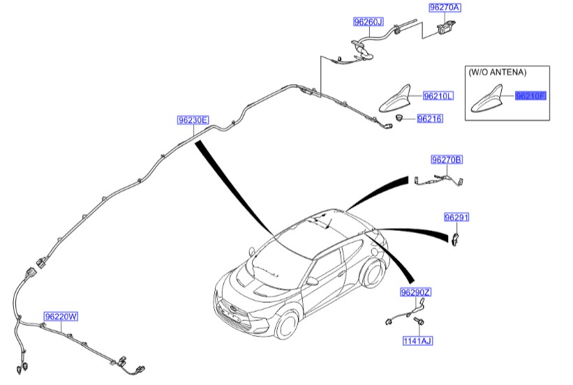 پایه آنتن سقفی هیوندای ولستر Hyundai/KIA Genuine Parts – MOBIS   962002V050