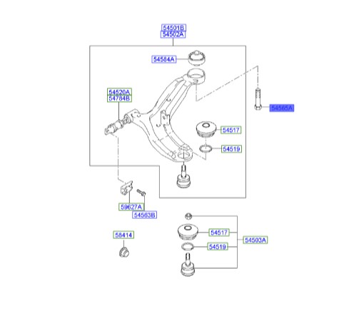 پیچ طبق کوپه  Hyundai/KIA Genuine Parts – MOBIS  545652E000