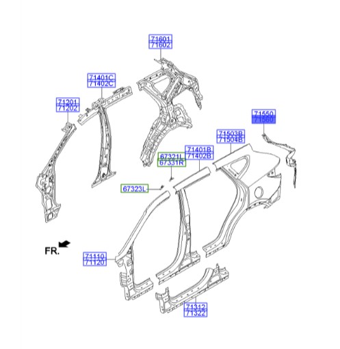 سینی پشت خطر راست سانتافه  Hyundai/KIA Genuine Parts – MOBIS  715202W700