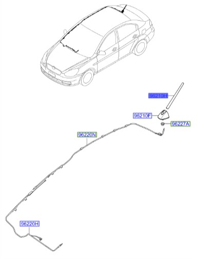 میل آنتن  Hyundai/KIA Genuine Parts – MOBIS  I30  962632E220 