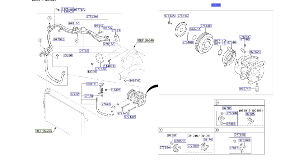کمپرسور کولر سراتو 2010 1600CC | کمپرسور کولر خودرو | Hyundai/KIA Genuine Parts – MOBIS| سراتو کوپه  977011X020