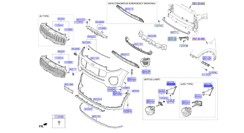 کانال هوا سپر جلو راست اسپورتیج | Hyundai/KIA Genuine Parts | اسپورتیج QL مدل 2016 تا 2021