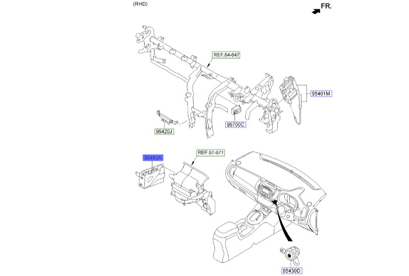واحد کنترل کلید استارت اسپورتیج | Hyundai/KIA Genuine Parts | اسپورتیج SL مدل 2010 تا 2016