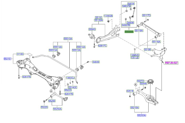 سیبک موجگیر عقب هیوندای Hyundai/KIA Genuine Parts – MOBIS  I30  555302H000
