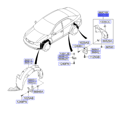 شل گیر چرخ عقب راست سراتو 2010 | Hyundai/KIA Genuine Parts | سراتو مدل ۲۰۱۰ سایپایی و وارداتی, سراتو کوپه  مدل ۲۰۱۰ تا ۲۰۱۳ 868221M300
